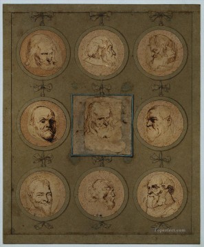 Anthony van Dyck Painting - Sheet of Studies Baroque court painter Anthony van Dyck